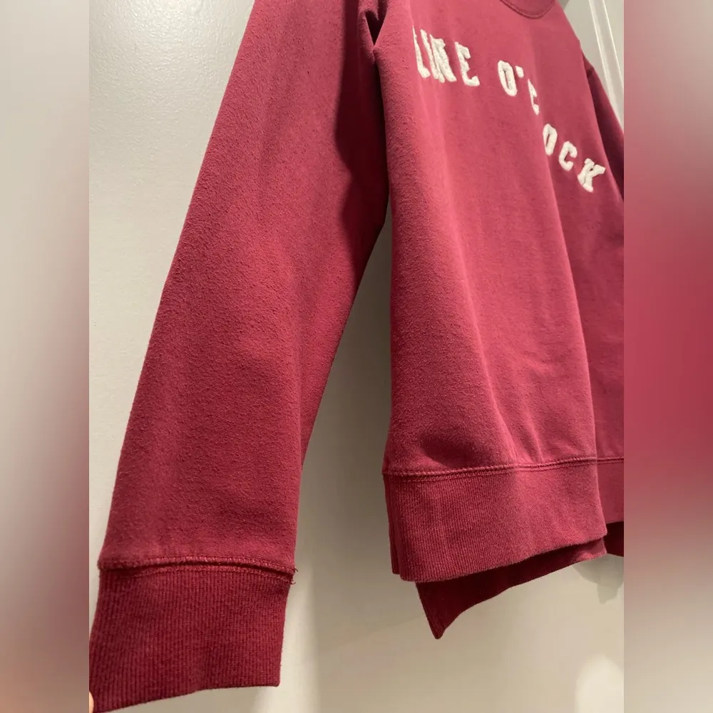 Embroidered Wine O' Clock Burgundy Red Crewneck Sweater - S - Image 11