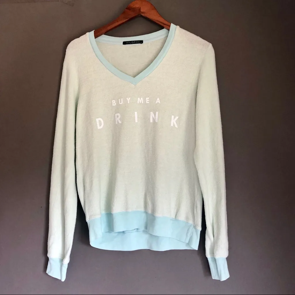 NWT WILDFOX Buy Me A Drink V-Neck Pullover Top Super Soft - Image 6