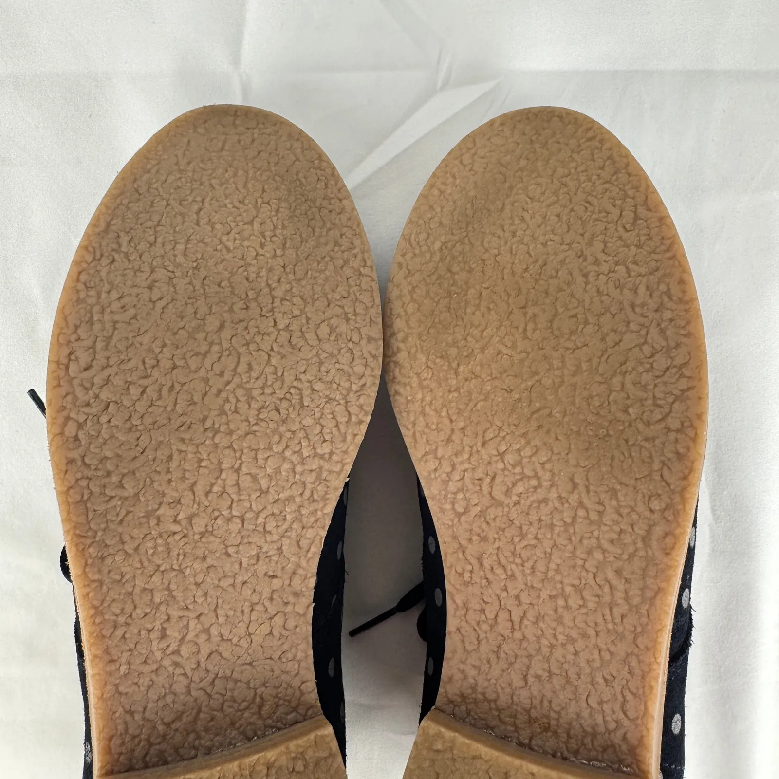 Boden Polka Dot Suede Desert Boots Women’s‎ Size 8 Navy Blue Lace Up Ankle Shoes - Image 13