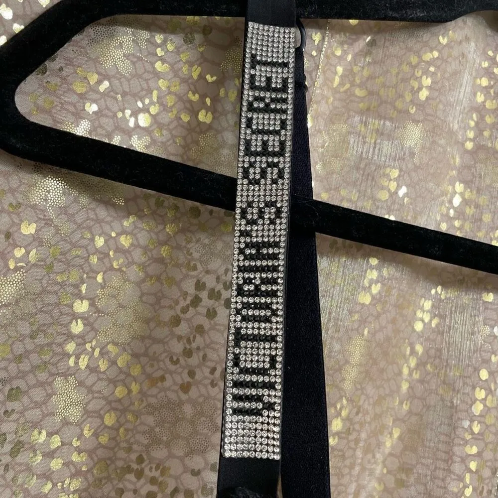 Victoria’s Secret Black Rhinestone Strap Pushup Corset Bra Top 34DD - Image 6