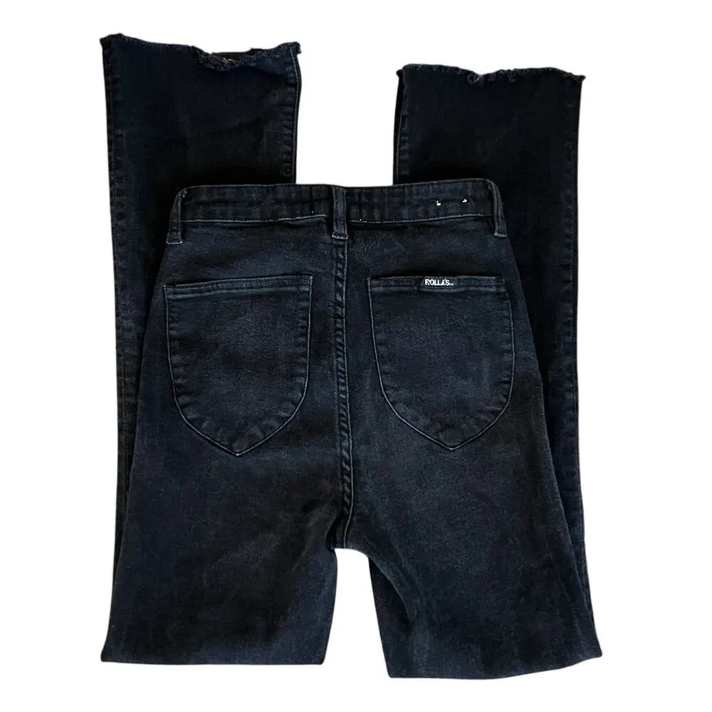 Rolla’s Women’s East Coast High Rise Black Denim Cropped Bootcut Jeans Size 27 - Image 10
