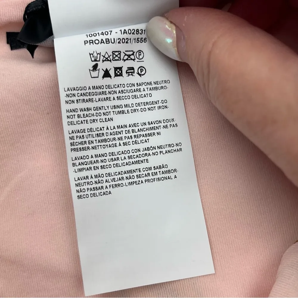 VERSACE Pink Chain Bikini Bottoms Women Size 3 Medium Pink Yellow NEW *TINY FLAW - Image 4