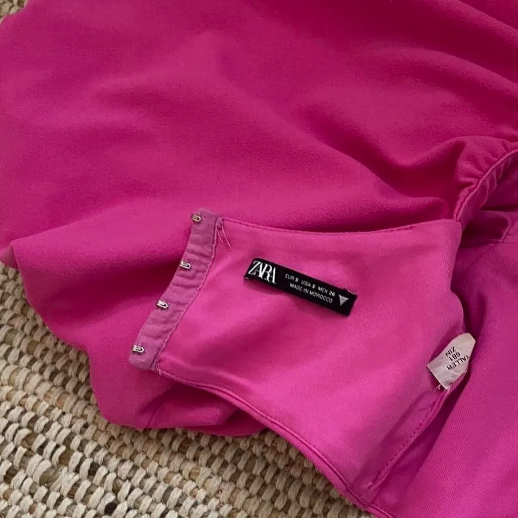 Zara pink balloon sleeve crop top - Image 5