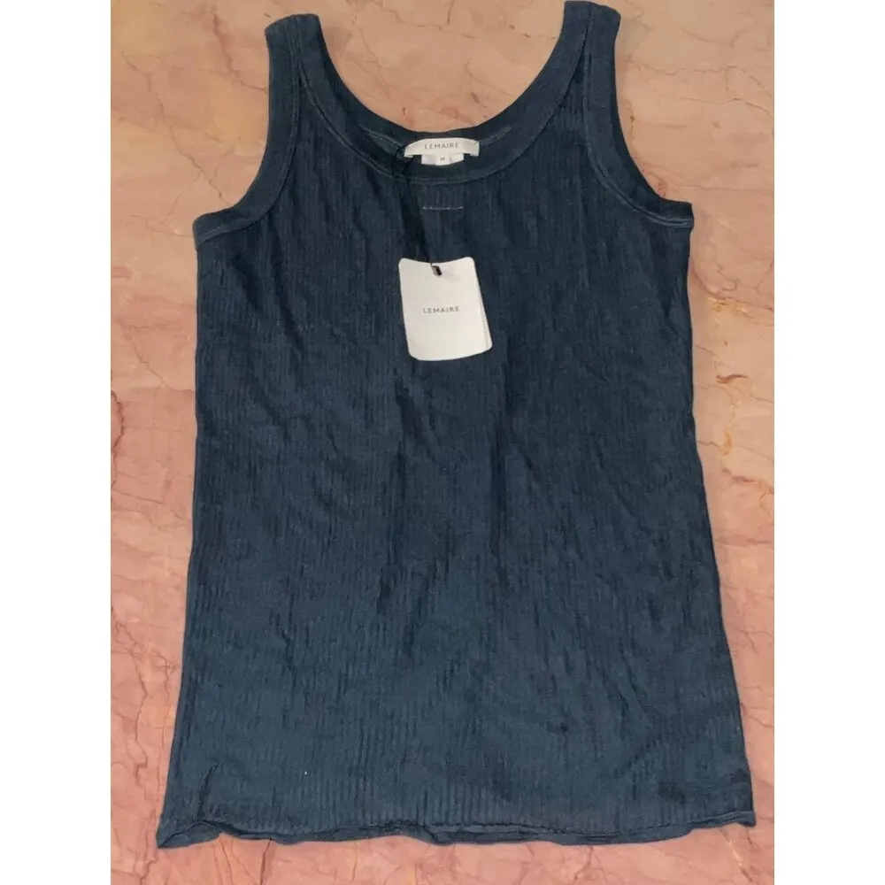 Lemaire Seamless Tank Top in Storm Blue Medium New Womens Beater Sleeveless Top - Image 5
