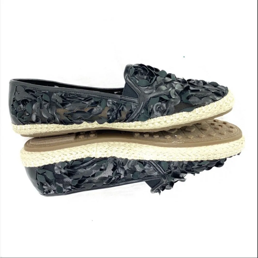 Aerosoles Let’s Drive Flutter Ruffle Espadrille Slip On Loafers Black 10.5 W‎ - Image 7