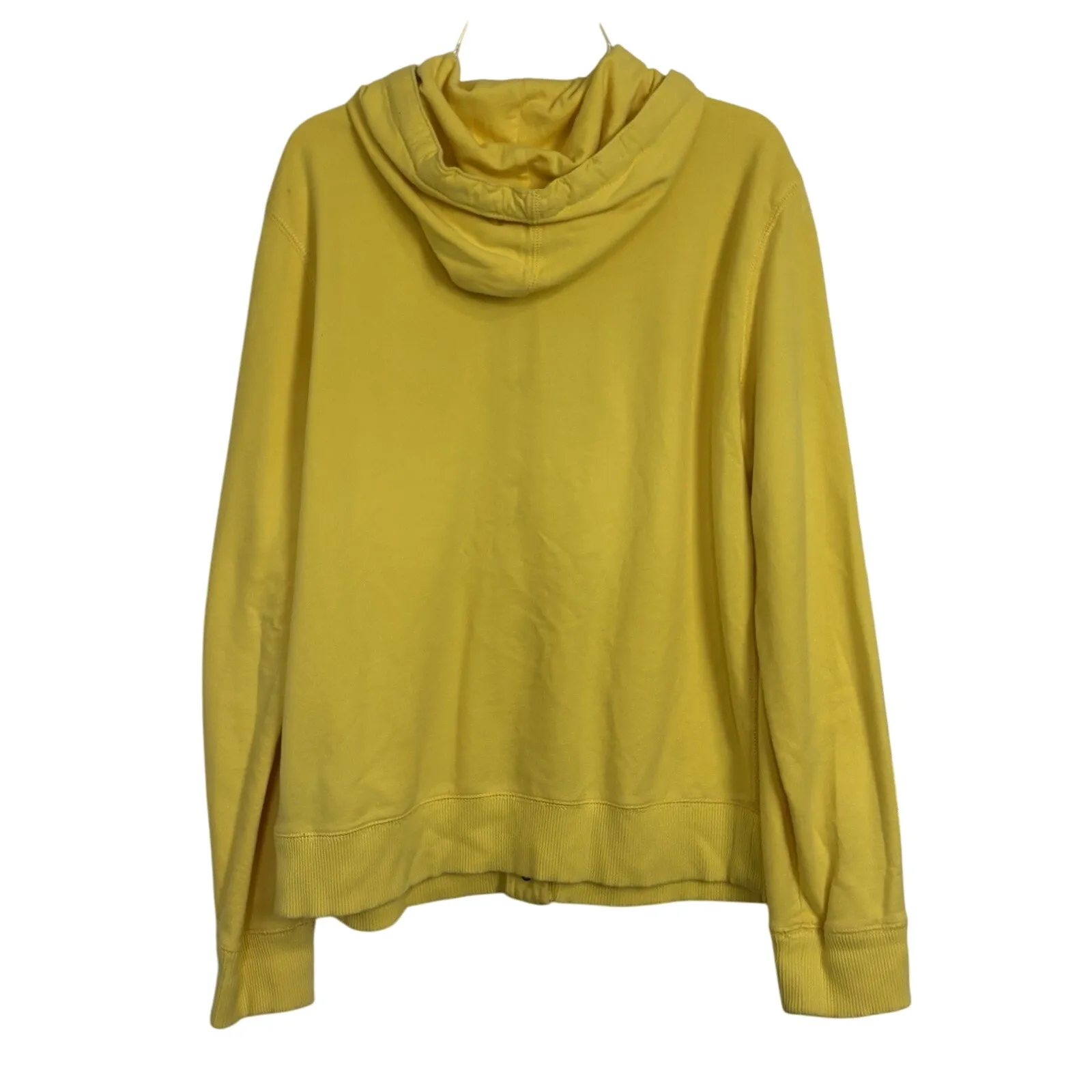 Y2K LRL Lauren Jeans Co Yellow Hoodie RLL Crest Logo Size Large Preppy Beach - Image 2