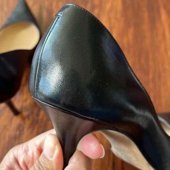 Jimmy Choo Black Chic Edgy Feminine Professional Sleek Leather Pumps Size 38 - Image 9