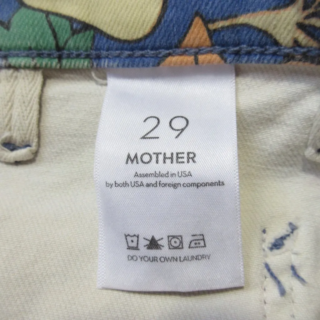 NWT Mother Hustler Patch Pocket Ankle Fray in Fresh Blooms Floral Crop Jeans 29 - Image 7