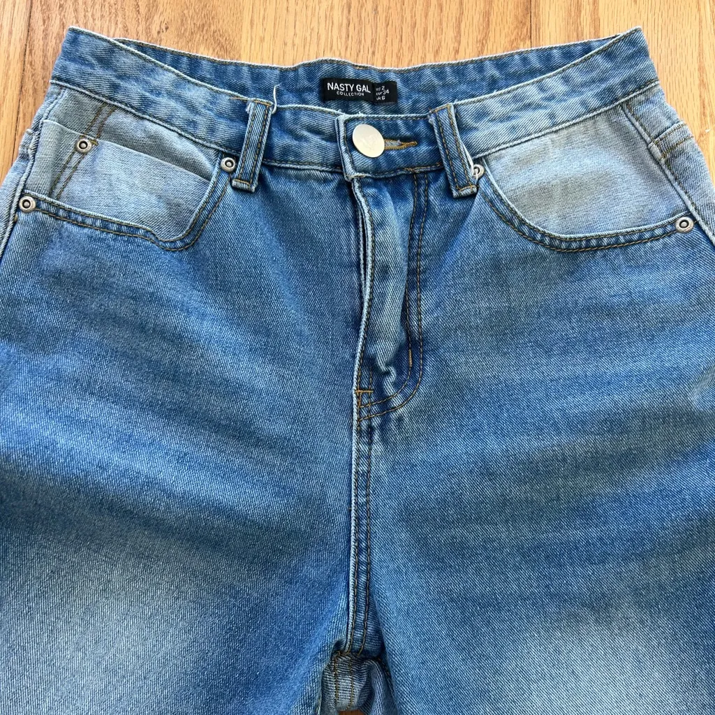 Nasty Gal Two Tones Mom Blue Jeans Women’s Size 2 Inside Out Denim - Image 3