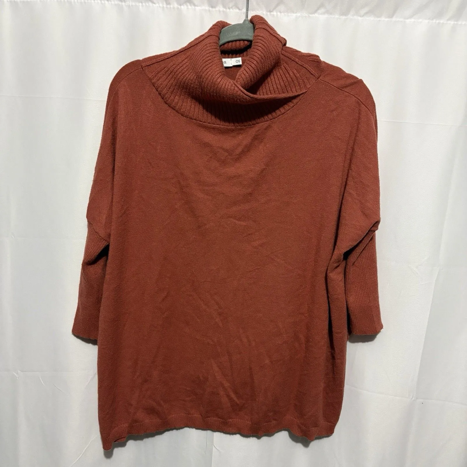 MerSea Newport Turtleneck Sweater in Sienna One Size Artsy Lagenlook Orange - Image 2