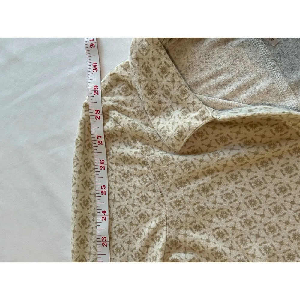 Free People Shayla Mini Dress Tan Size Medium Boho Indie Ruched Long Sleeve - Image 13