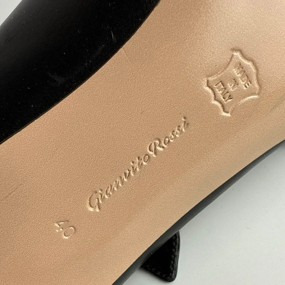 Gianvito Rossi Clash 55 Black Pointed Toe Buckle Strap Leather Pump Heels 40 US9 - Image 6