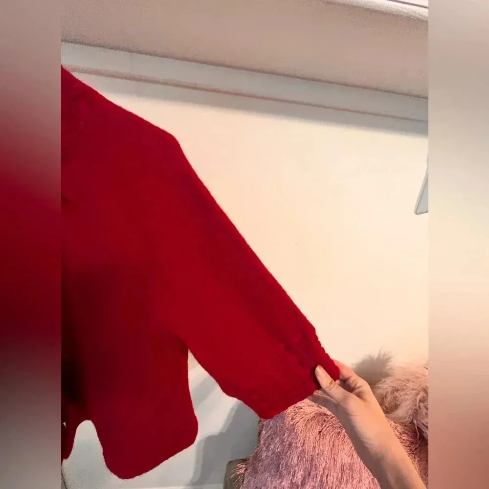 For Cynthia ( Cynthia Rowley ) Red Wool Buttoned Jacket - Image 4