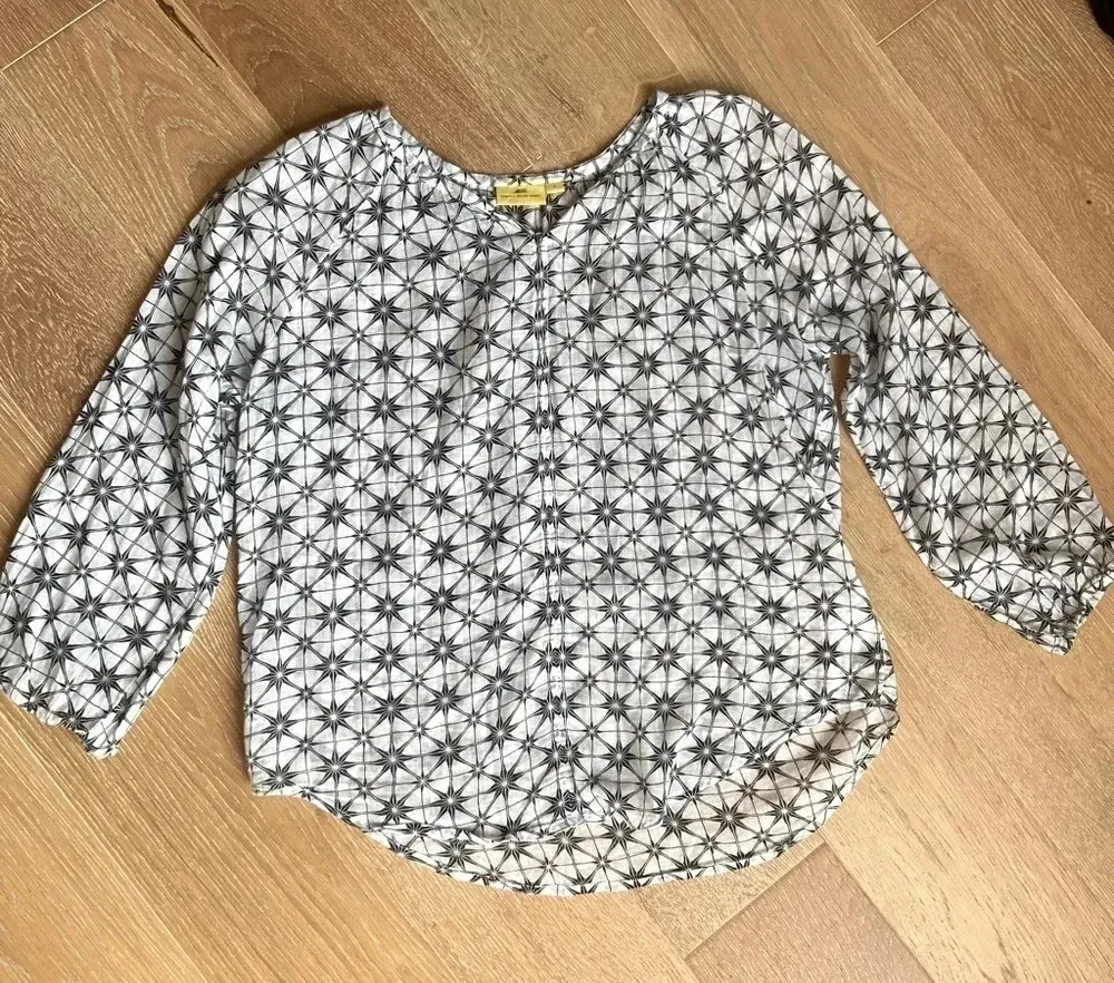 Roberta Roller Rabbit Women's Small Black & White Cotton Long Sleeve Tunic - Image 1