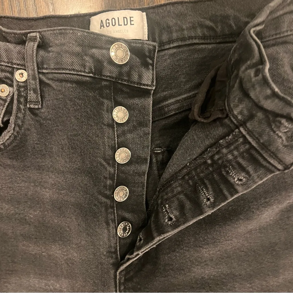 Agolde Riley High Rise Cropped Women's Dark Gray Ankle Jeans - Image 12