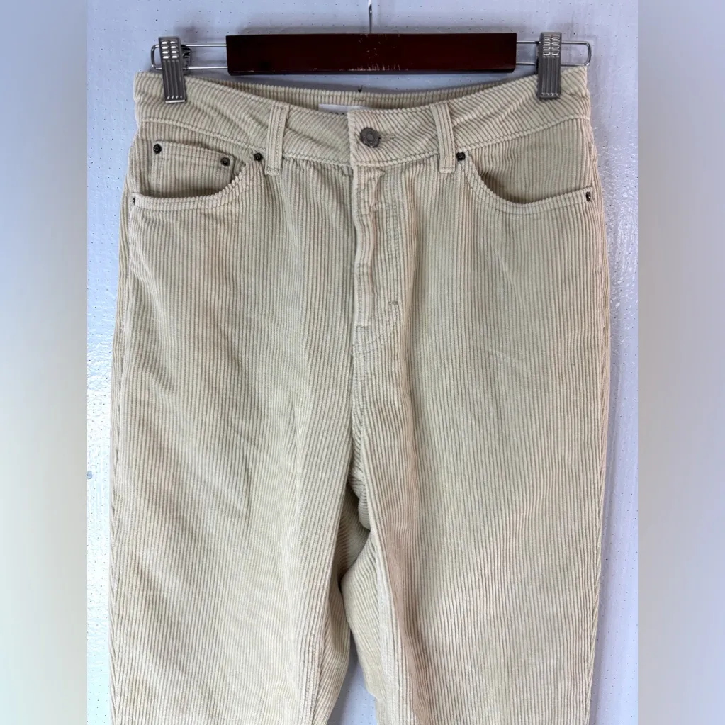 Topshop 29x30 Corduroy Straight Leg 5-Pocket Pants in Beige - Image 4