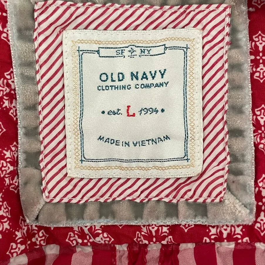 Old Navy Women Top L‎ Red Buffalo Check Button Up Cowgirl Western Casual Cotton - Image 2