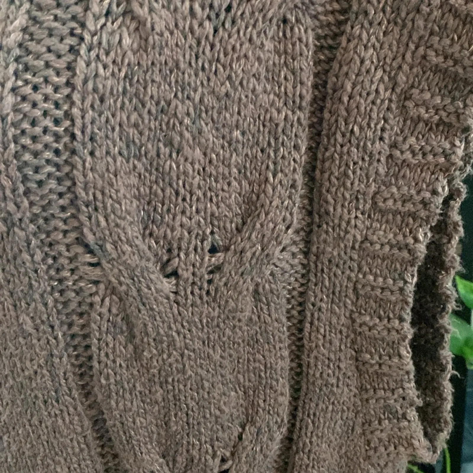 Free People On A Cloud Chocolate Brown Cable Knit Midi Maxi Sweater Dress - Image 6