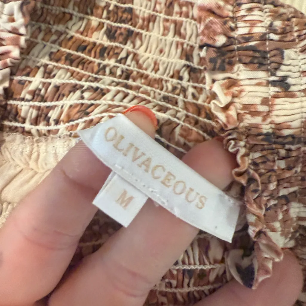 Olivaceous Brown Floral Mini Skirt Medium - Image 4