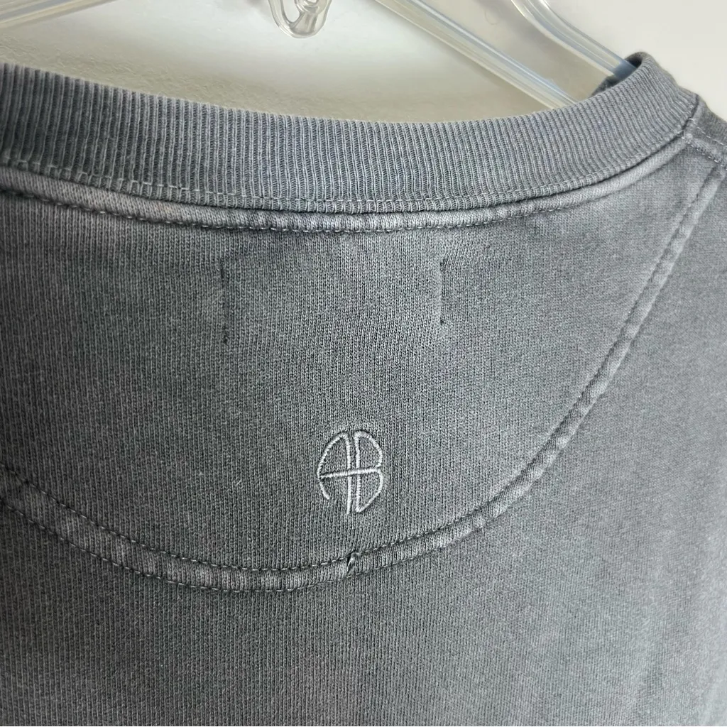 Anine Bing Ramona Leopard Panther Graphic Sweater Washed Black Sz S - Image 4