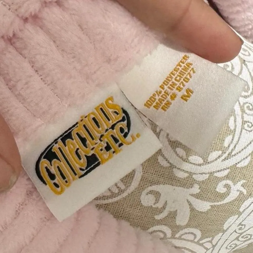 Collections Etc Pastel Pink Velour Lounge Jacket Oversized Cozy Soft Girly M Size M - Image 5