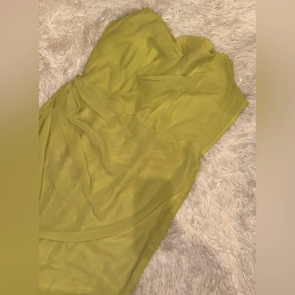 NWOT  Adrienne Lime Green Strapless Dress sz XL - Image 8