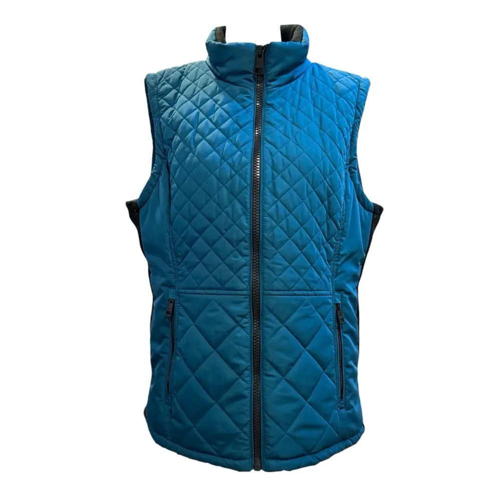 ANDREW MARC teal quilted vested, size L - Image 4