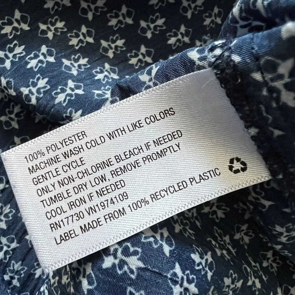 Knox Rose Shirt Womens Medium Boho Wrap Blouse Wide Bell Sleeves Blue - Image 10