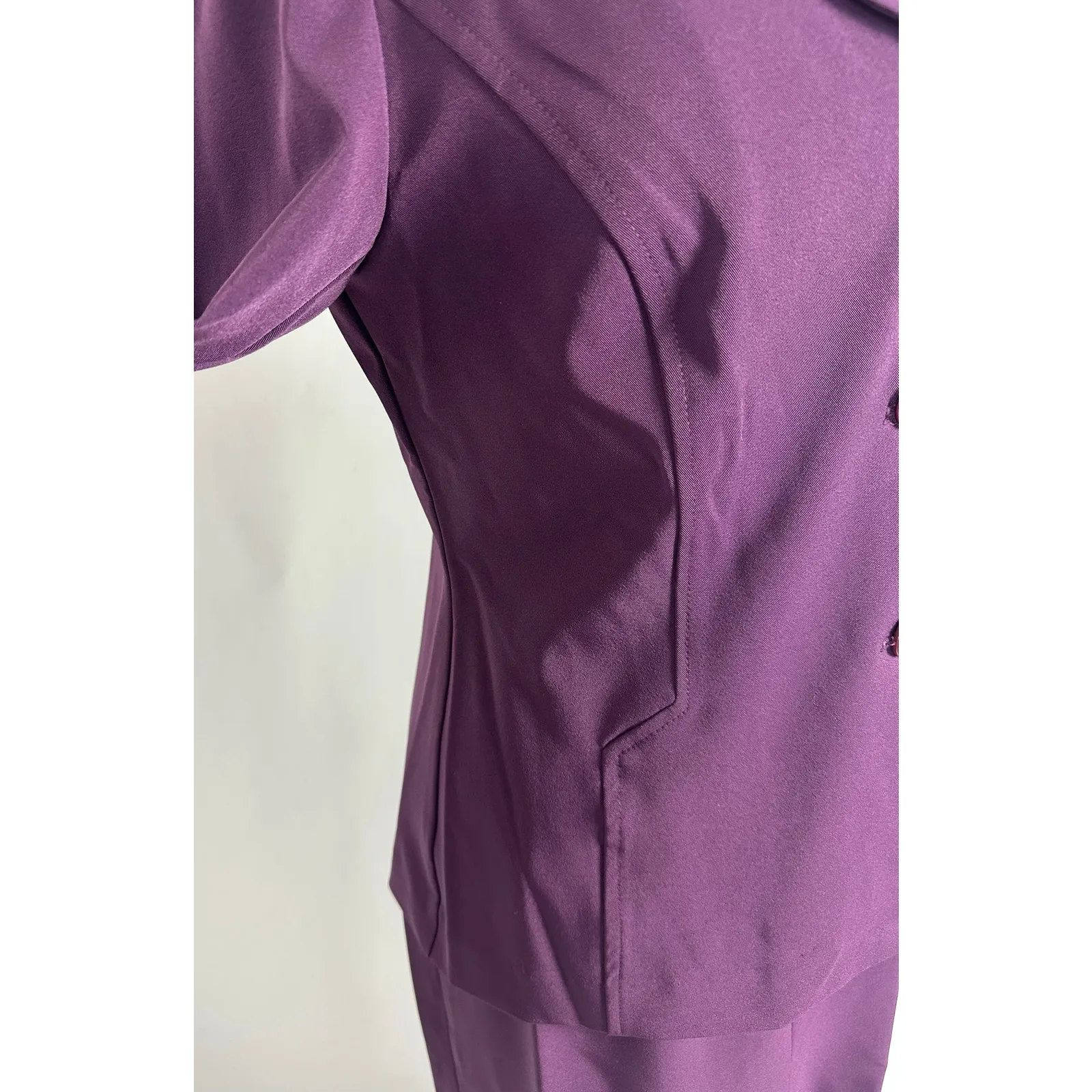 Vintage Size 8 Olivia Matthews Skirt Suit Set Plum Deep Purple Professional - Image 6