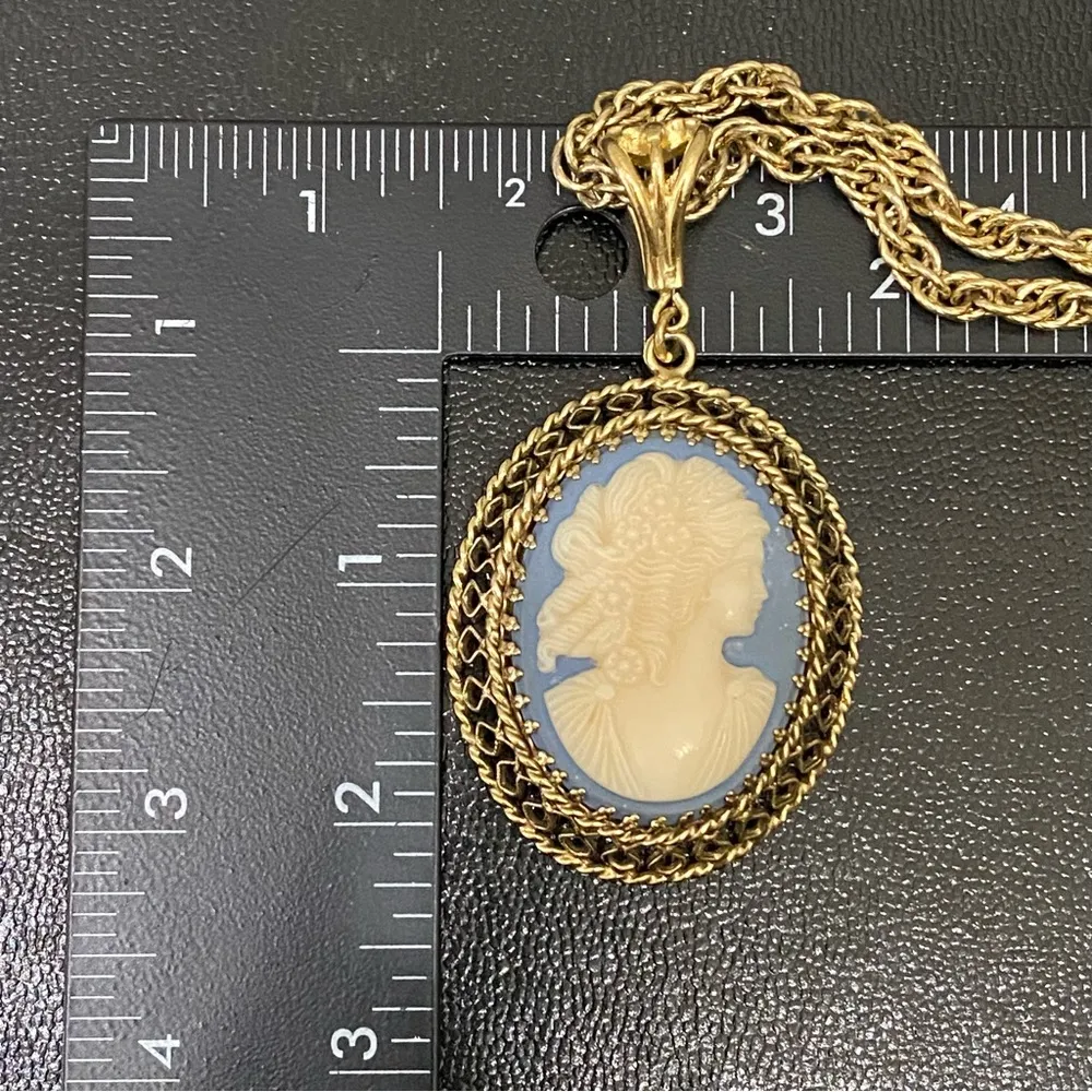 Vintage Jubilee 17 Jewels Victorian Blue Cameo Wind Up Watch Pendant 24”Necklace - Image 15