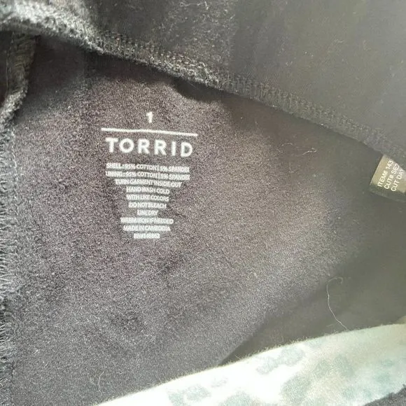 TORRID PREMIUM LEGGING - SLASHED LEOPARD UNDERLAY‎ BLACK WOMENS SIZE 1 1X… - Image 7