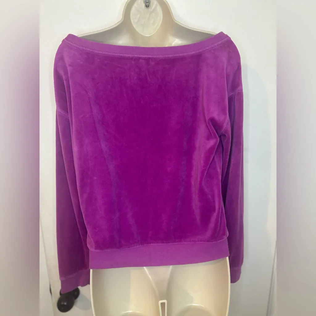 Vintage Juicy Couture Velour Tracksuit Top Y2K Scoopneck Women’s S Rare Iconic - Image 6