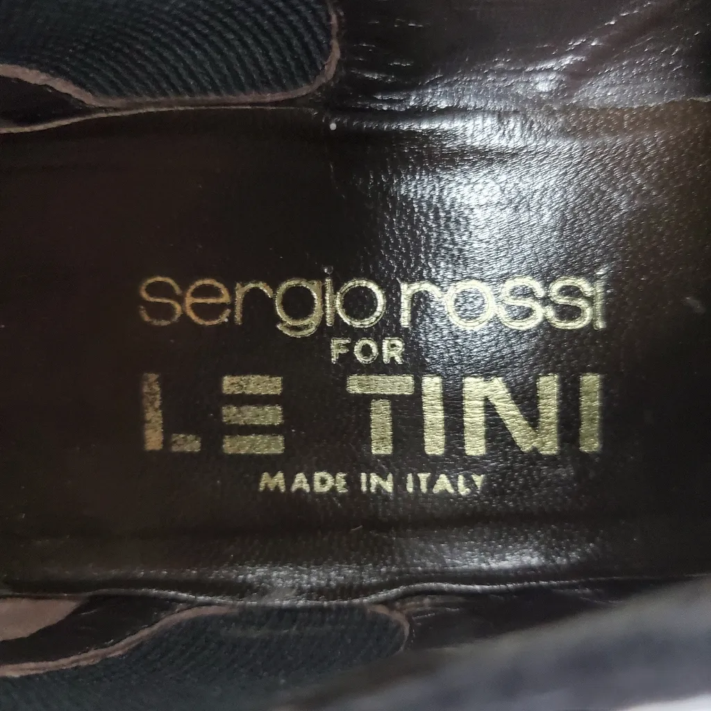 Sergio Rossi Lentini Chelsea Almond Toe Velvet Slip On Flat Shoes Size 37 Black - Image 3