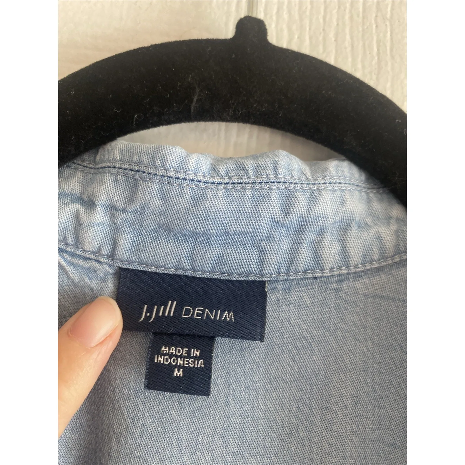 J Jill Denim Womens Medium Chambray Blue Tunic Top - Image 5