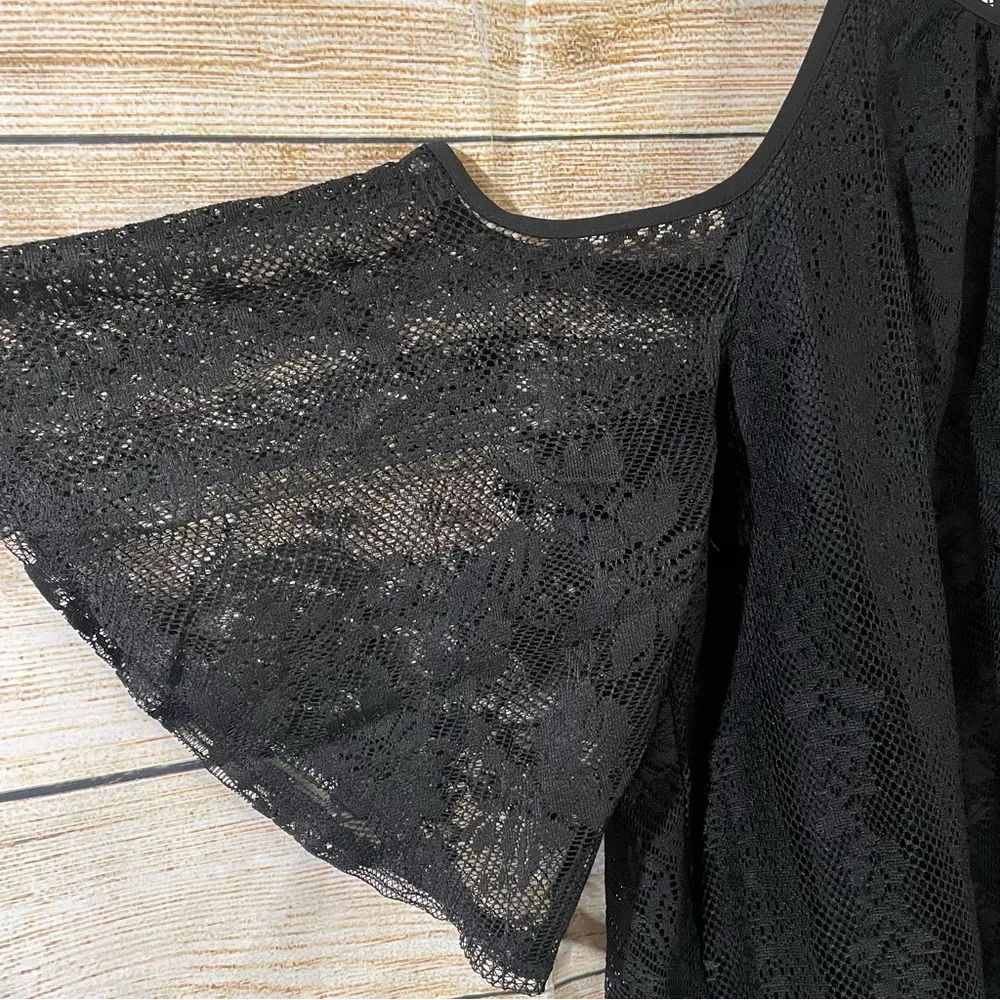 lace cold shoulder black top Size Large - Image 8