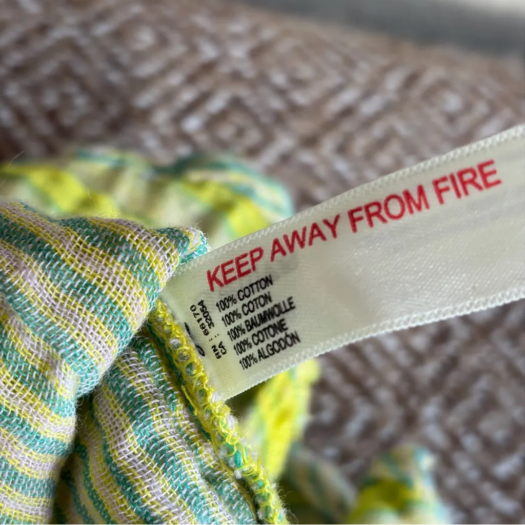 Free People Annabelle Tank Top In Lime Green Gauze Cotton Sz XS Boho Peasant EUC - Image 5