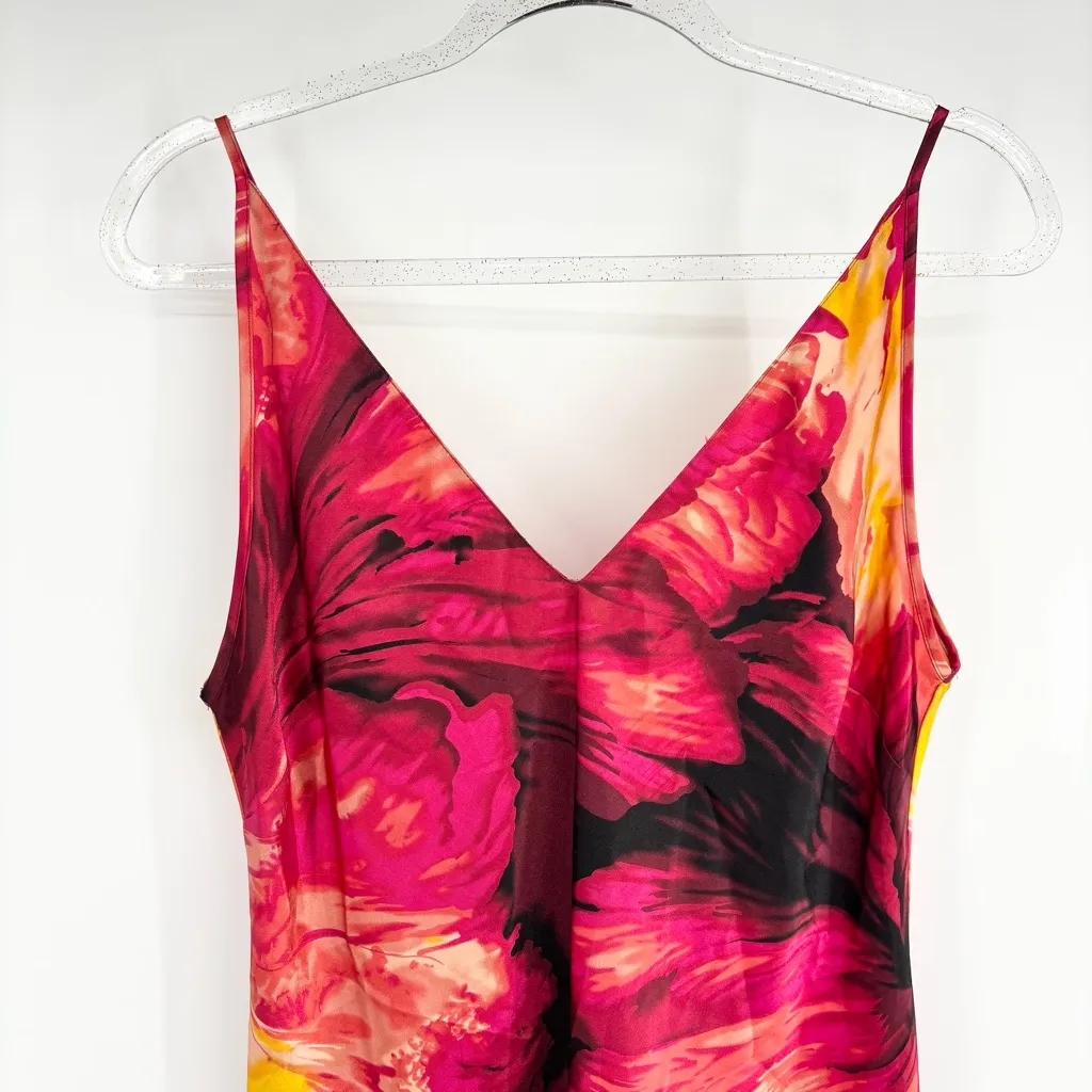 Sensara Satin Lingerie Maxi Slip Dress Size Medium Red Sunset Vintage Sexy - Image 2