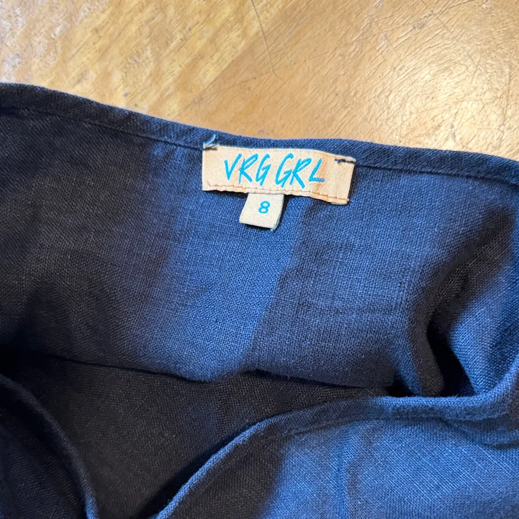 Chic Asymmetrical Black Wrap Skirt Size 8 - Image 2