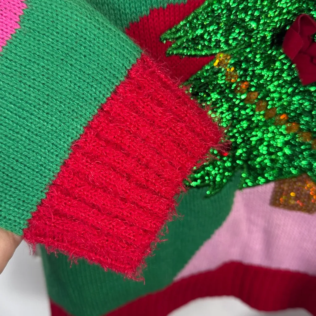 Blizzard Bay Sweater Christmas Holiday Light Up Ugly Sweater NEW W2057 Sz S Pink - Image 6