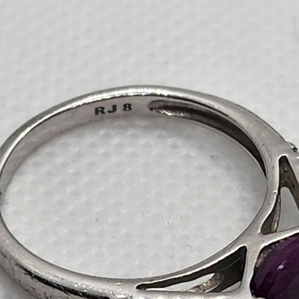 RJ Graziano Sterling Silver, Ruby, & Clear Crystal Ring (8) Red - Image 7