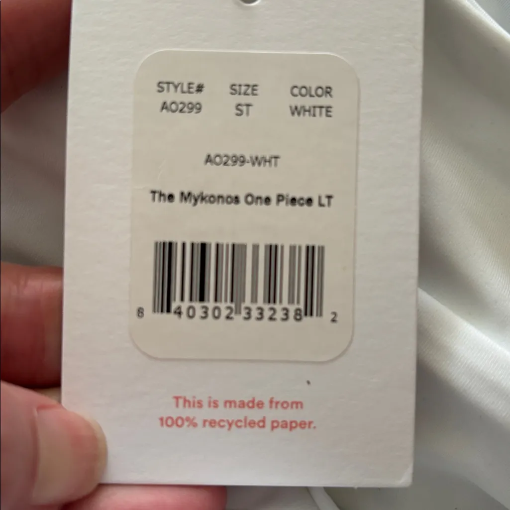 Andie Swim The Mykonos One Piece LT Swimsuit White size S Tall NWT - Image 5