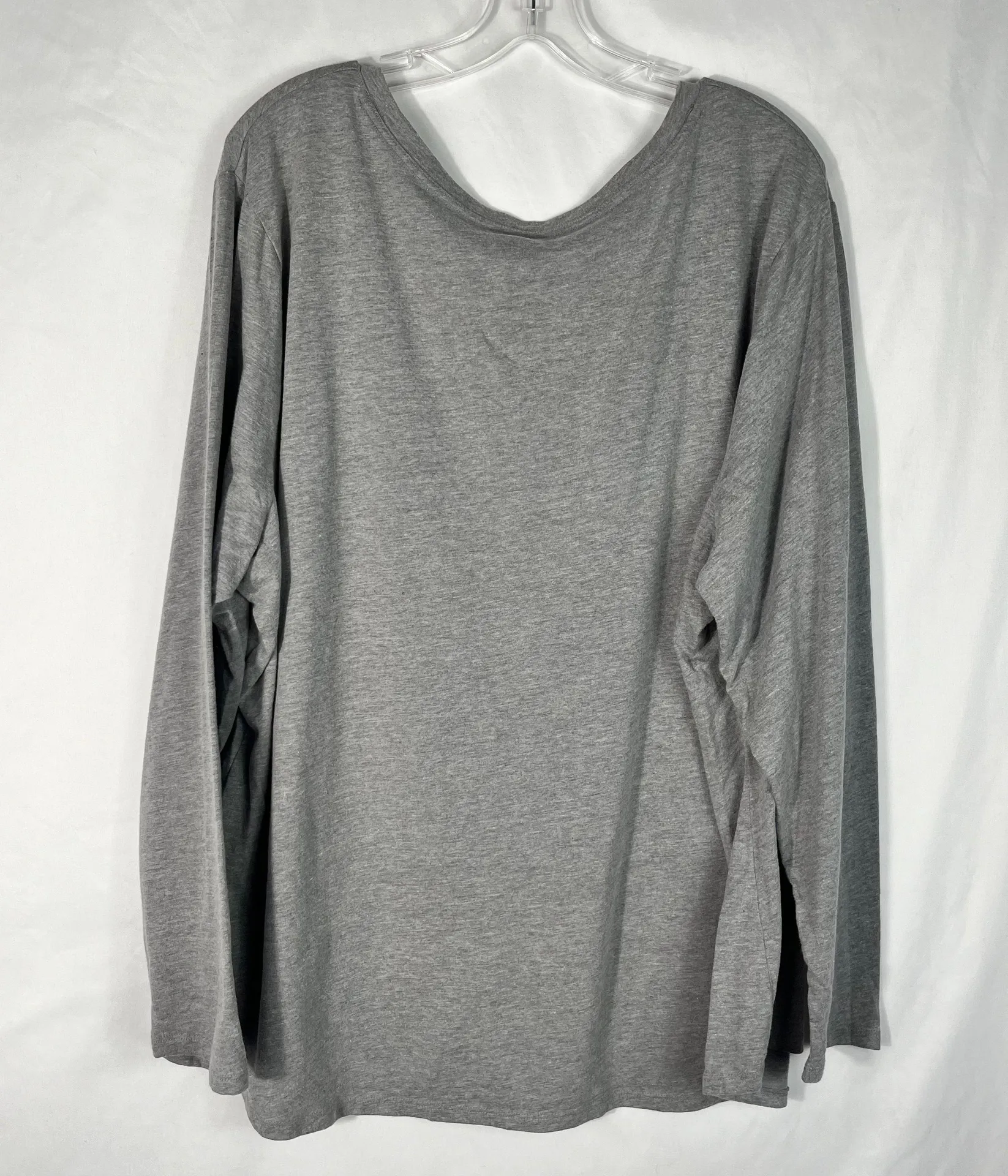 Women's Plus Size Long Sleeve Round Neck Cotton Blend T-Shirt 4X - Image 3