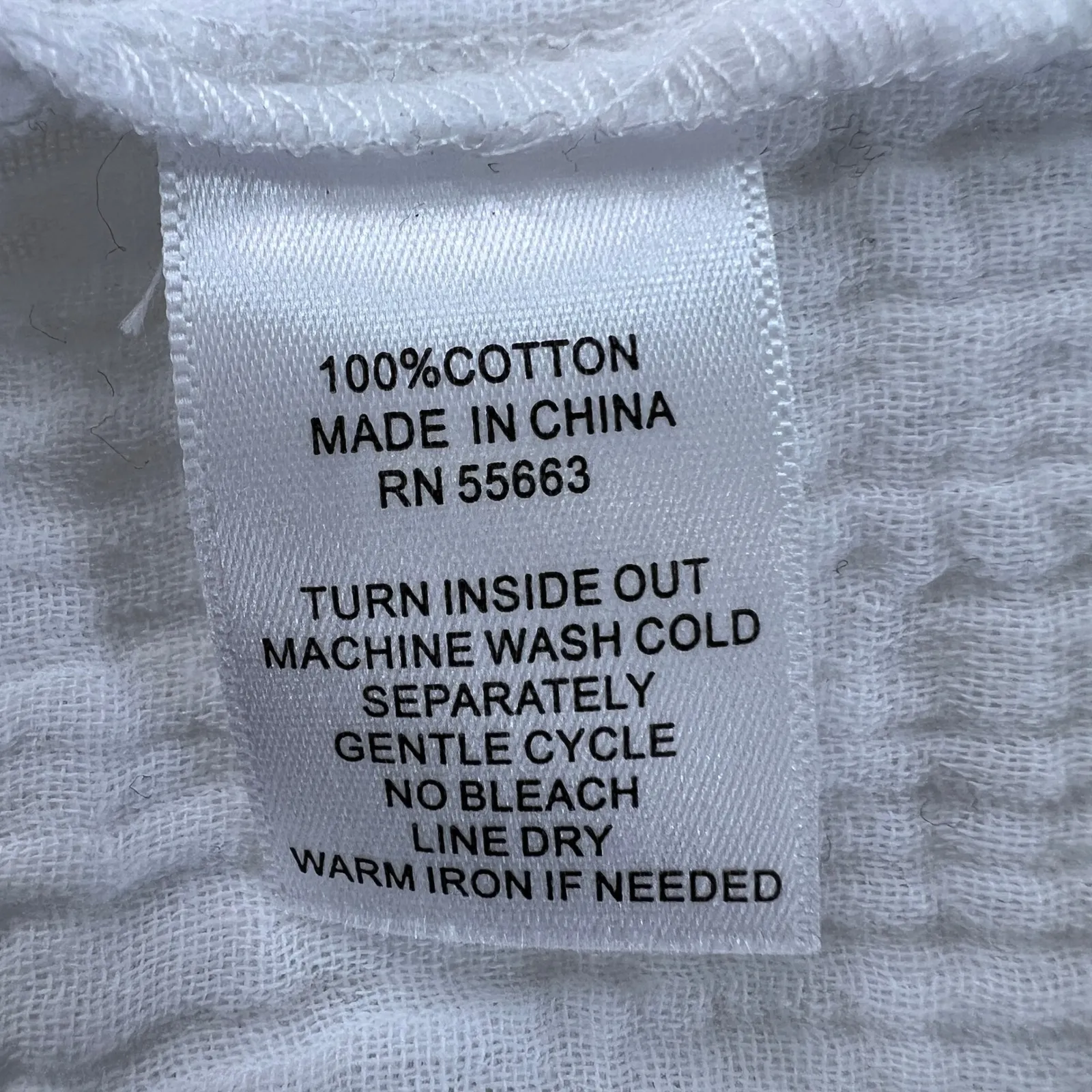 JNY Jones New‎ York Blouse Bell Sleeve Fringe Trim White Cotton Gauzy Top 1X - Image 4