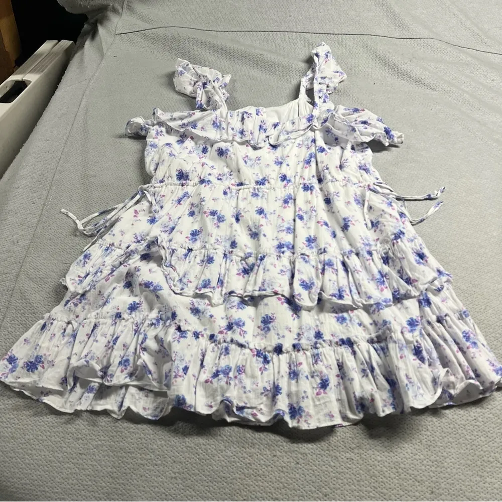 LoveShackFancy Amalie Floral Print Tiered Ruffle Mini Dress Plus Size 1X EUC - Image 8