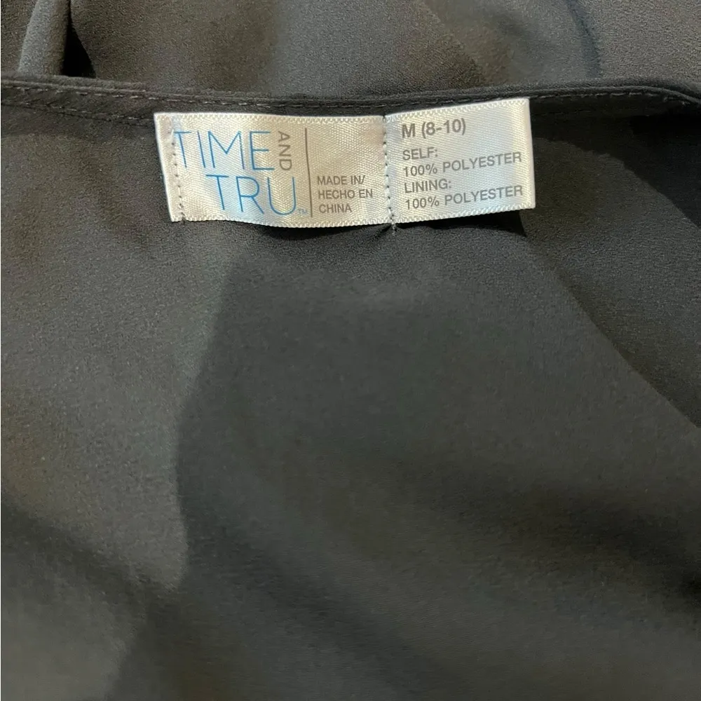 Time and Tru Black Wrap Dress Women’s Size Medium - Image 6