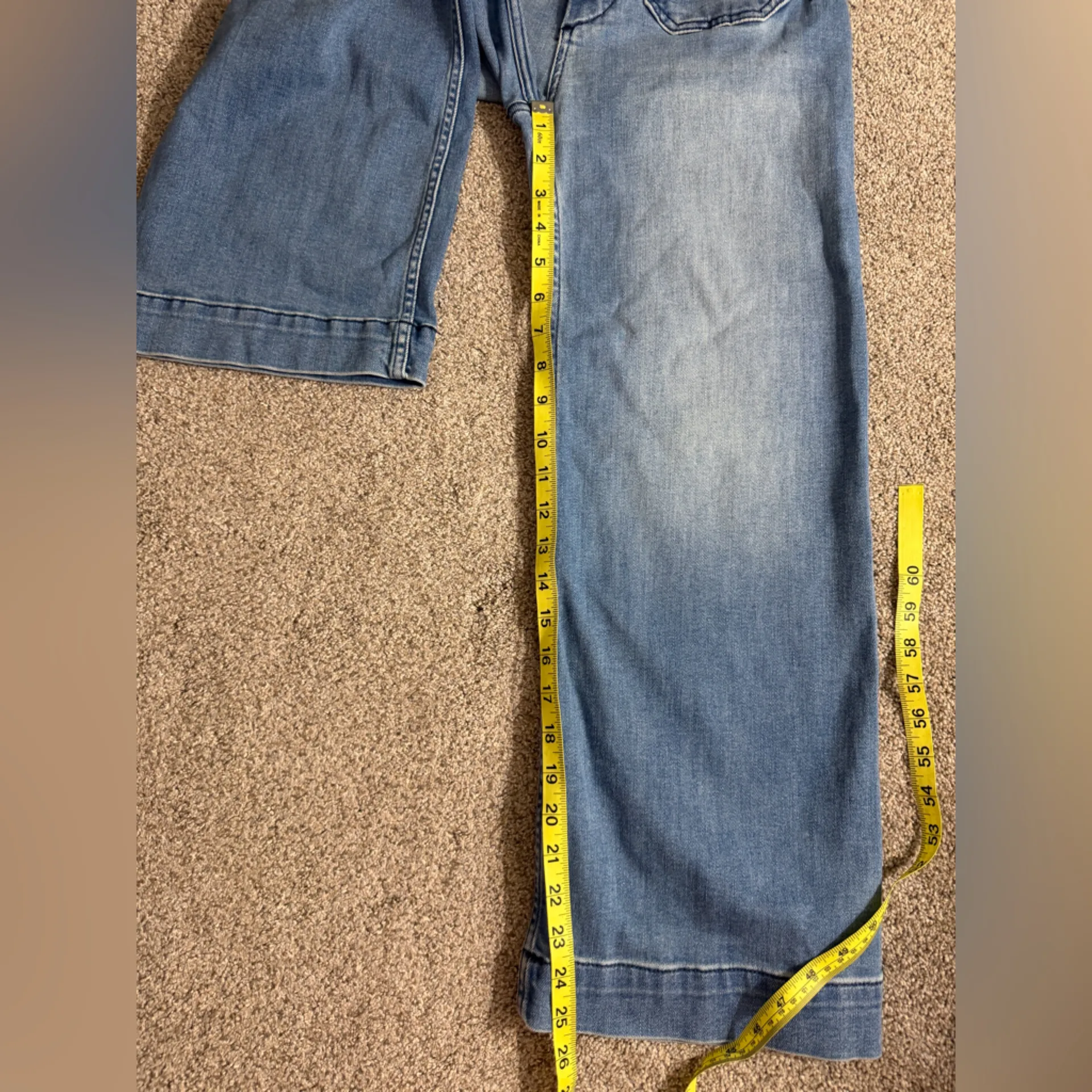 Maeve the Colette Crop High-Rise Wide-Leg Jeans in Bright Blue Wash Size 24 - Image 13