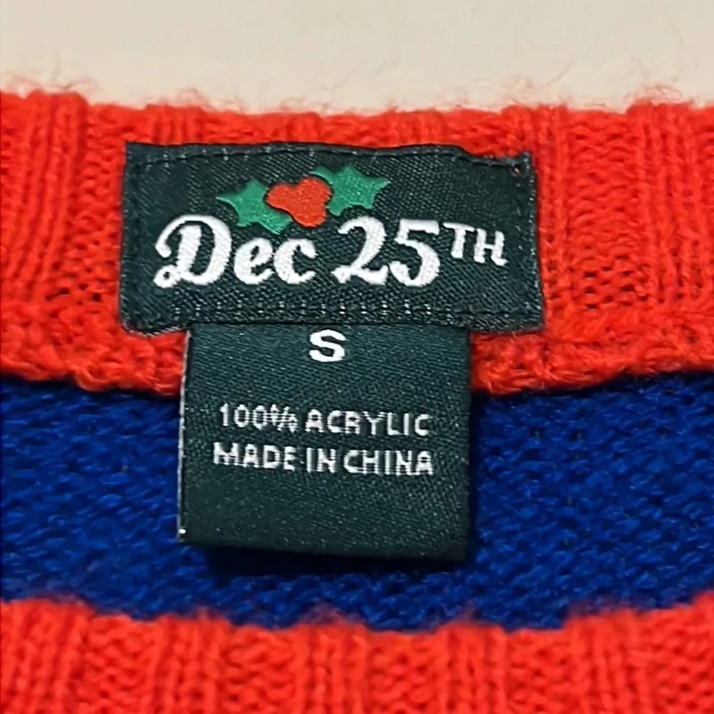 Dec 25th small junior sweater gingerbread man Oh Snap! Christmas holiday party Blue Size undefined - Image 3