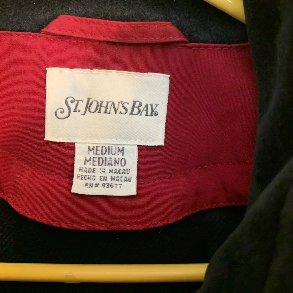 St John’s Bay Women’s Quilted Coat Burgundy/Wine Size Medium Super‎ Stylish - Image 2