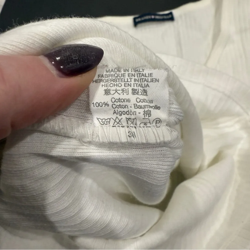 Brandy Melville White Ribbed Short Sleeve Shirt - Image 5