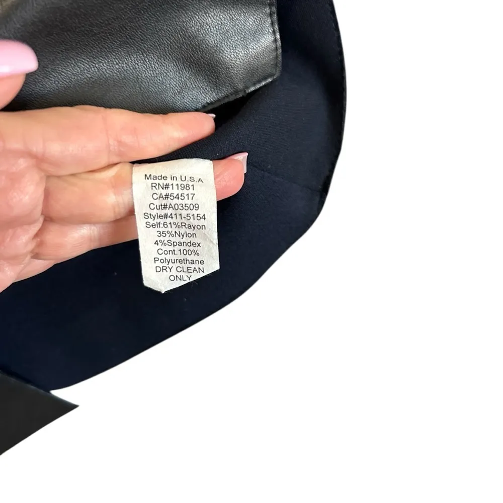 Bailey 44 Women’s Ponte Vegan Leather Blazer in Navy/Black Size S - Image 4